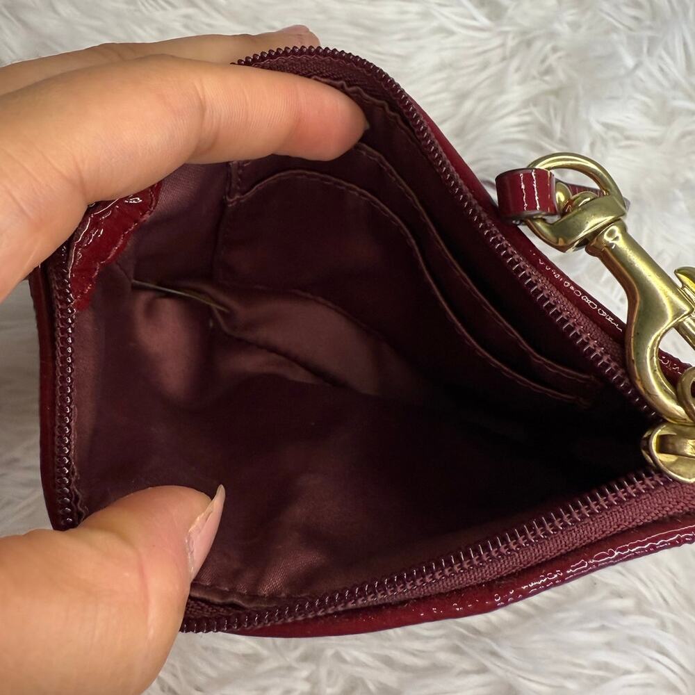 COACH Burgundy / red Signature Canvas Wristlet - Picture 5 of 6